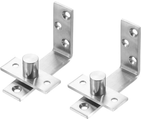 sourcing map 2 bisagras pivotantes de 180 grados, herrajes resistentes de acero inoxidable para puertas de bar de café de mínimo 28 mm de grosor, peso máximo de 44 libras, color plateado