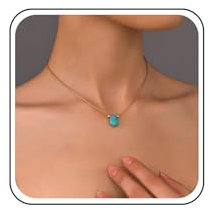 Cybche Boho Collana A Goccia Turchese Girocollo Blu Collana Ciondolo Turchese Oro Piccola Perla Palla Galleggiante Alzavola Collanas Marrone Cerato Catena Corda Gioielli Per Le Donne