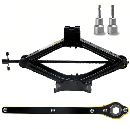 2 Ton Heavy-Duty Scissor Jack Car Lift, Portable Tire Jack Repair Kit | labor-saving Heavy-Duty Scissor Jack for Car Lifting, Cars Emergency Kit for Auto/SUV/MPV, Thickened Jacks