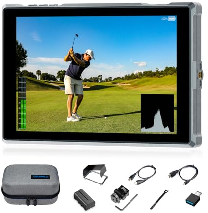 FEELWORLD FW759PRO 7 Zoll Touchscreen Kamera Monitor 4K HDMI DSLR Video Externer Monitor mit 2200mAh Akku und Tasche 3DLUT HDR, Wellenform, 9:16 Marker für DSLR Kamera/Camcorder