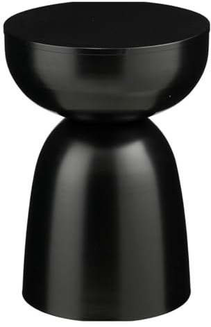 MICA Decorations Elliot Beistelltisch – Beistelltisch Rund H45 x Ø32 cm – Wohnzimmer Tisch oder Nachttisch – Eisen mit Pulverbeschichtung – Schwarz