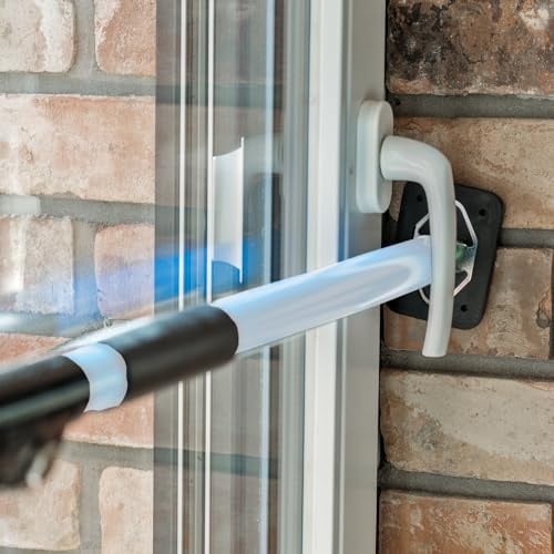ALLEGRA Fenstersicherungsstange ohne Bohren 200–375 cm – Verstellbare Teleskopstange zur Fenster- & Türsicherung, sichtbare Abschreckung (Weiß)