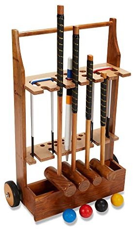 Übergames Familien Krocket Set mit Trolley aus ECO Holz - Komplett für die ganze Familie
