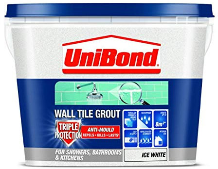 UniBond Triple Protect Anti-Mould Wall Tile Grout - 1.38KG, White