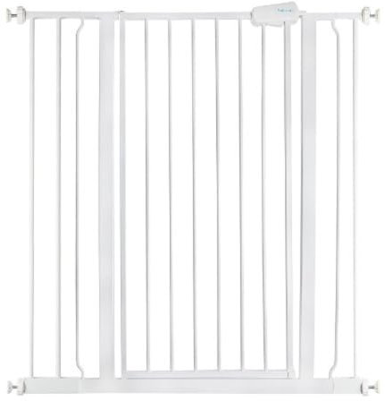 Safetots Extra Tall Metal Safety Gate Pressure Fit, 94.3cm - 101.9cm, White, 104cm in Height, Extra Tall Stair Gate, Tall Baby Gate, Easy Installation
