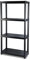 Addis 4 Tier Plastic Storage Shelving Unit – Durable Freestanding Organiser for Garage, Shed, Utility Room, or Home – Space-Saving, Easy Assembly, Plastic, Black