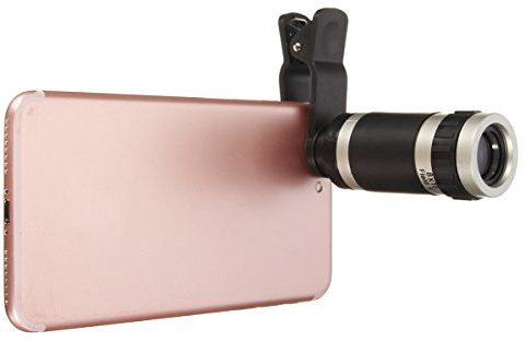 MASUNN Universal 8 x 18 HD Linse Optischer Zoom Micro Teleskop mit Clip für Handy Lens