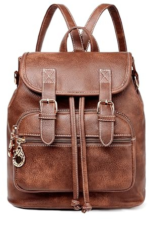 Dora & Liz Kleiner Lederrucksack für Damen, kleine Umhängetasche für Reisen