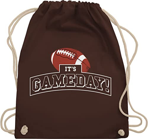 Turnbeutel Rucksack - It's Gameday Vintage Football - Unisize - Braun - sports bag american+football+tasche sport beutel geschenk für fans american tasche footballfans turnsackerl turn sackerl