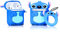 LEWOTE Airpods Carcasa de Silicona Compatible con Airpods de Apple 1 y 2 [Serie de Dibujos Animados] (Puntada Azul)