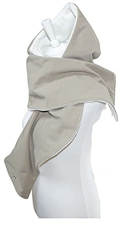 Kapuzenschal (lang) - Softshell, wasserdicht, beige, creme