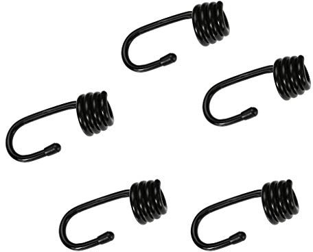 Inzopo Spiral-Drahthaken, Kunststoff, elastisch, für 6 mm, 8 mm, 10 mm, Schwarz, 5 Stück