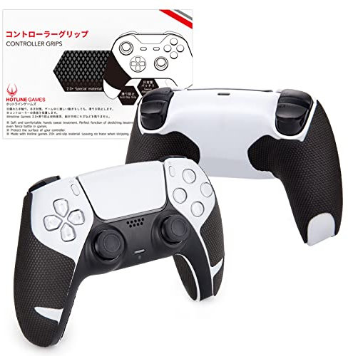 Hotline Games 2.0 Plus Controller Grips for Playstation 5 Controllers PS5 Controller, Anti-Slip, Sweat-Absorbent, Easy to Apply (Handle Grips (4PCS), UK Version)