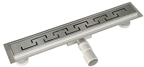 Acezanble Caniveau de Douche Italienne en Acier Inox Siphon Sol d'évacuation pour Salle de Bain Rectangulaire en Modèle C 80 cm