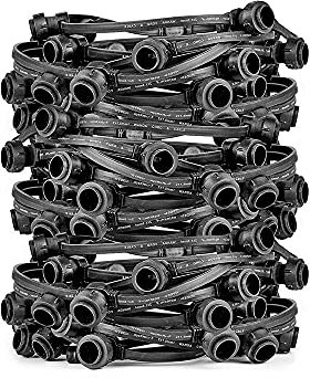 NCC-Licht Illu Lichterkette Komplettset 30 Meter Schwarz 90 E27 Fassungen mit Dichtung zum Verschrauben verlängerbar