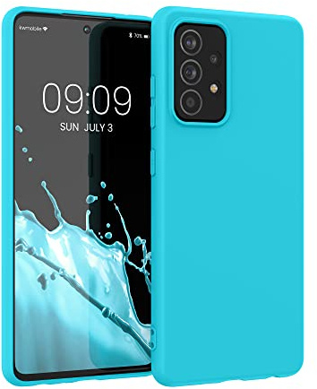 kwmobile Case for Samsung Galaxy A52 / A52 5G / A52s 5G Case - Soft Cover - Shockproof TPU Material - Wireless Charging - Ocean Blue