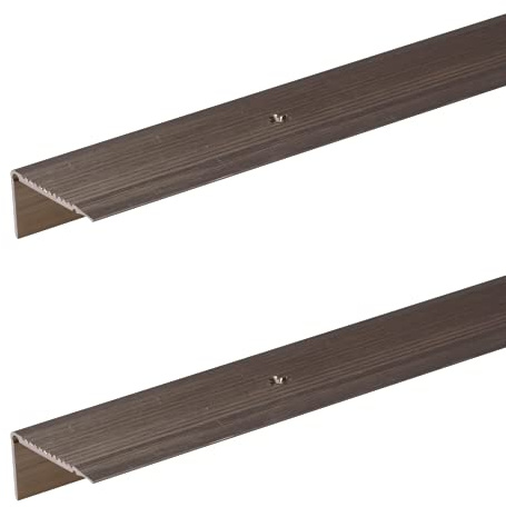 Alberts 498832 Treppenkanten-Schutzprofil | Aluminium, bronzefarbig eloxiert | 1000 x 45 x 23 mm | 2er Set