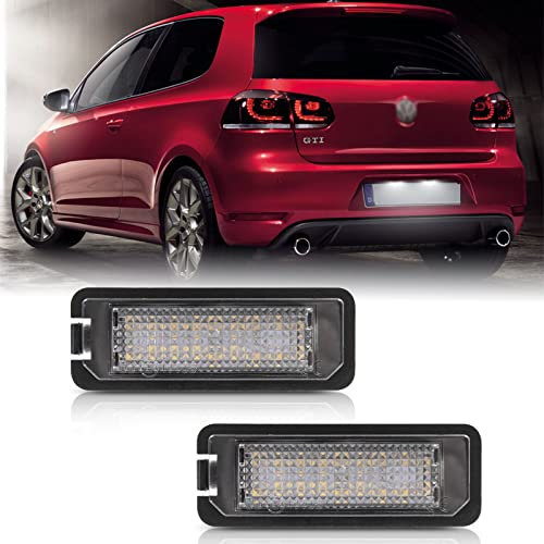 Canbus LED License Number Plate Lights for VW Golf Polo P'assat CC S'cirocco New Beetle Eos Porsche Cayenne 958 Carrera 911 Boxster 987 Skoda Superb 6000K 3528SMD Bright White Led Tag Lamps