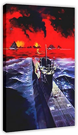 Filmposter Das Boot, Leinwand, Schlafzimmer, Dekoration, Sport, Landschaft, Büro, Raumdekoration, Geschenk-Rahmen: 40 x 60 cm