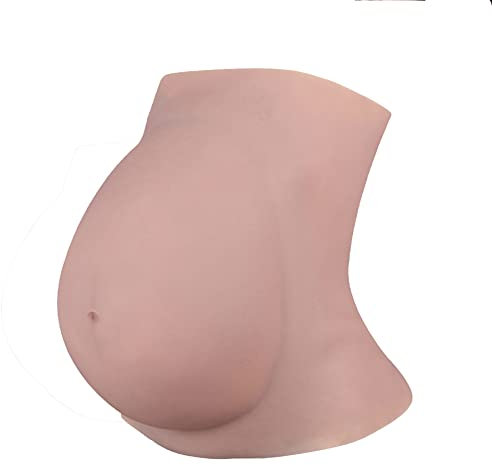EQAIWUJIE Faux Ventre de Grossesse Artificiel en Silicone pour cinéma et télévision, Cosplay, Photographie (9 Mois/1,9 kg, Ivory)