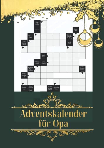 Adventskalender für Opa: Kreuzworträtsel im Edlen Design für den besten Papa der Welt | Das Rätselheft für die Weihnachtszeit