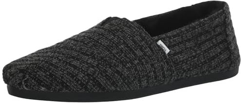 Toms Damen Alpargata EspadrilleEspadrilles, Schwarzes Rippstrick-Kunstfell, 40 EU