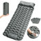 SOPPY 10cm Extra Thick Self-Inflating Camping Mat - Ultralight Waterproof Sleeping Pad with Foot-Activated Pump for Hiking Backpacking, Compact Air Mattress for Outdoor Adventures - Grey