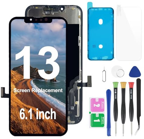OLED for Samsung Galaxy S23 Ultra 5G Screen Replacement OLED Display Touch Screen Digitizer Assembly Supports Fingerprint with Frame + Tools + Replacement Guide (White)