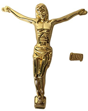 misppro Zinklegierung Christus Heiliger Jesus Figur christliche Statue Sammlung Kunst Wand Kreuz Zubehör Wohnzimmer Dekor - Gold