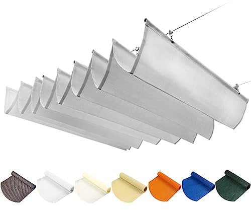 WIGING Retrattile Onda Vela Parasole, Pergola Sostituzione Copertura Dell'ombra con Kit di Montaggio per Tendalino Terrazza Ponte Cortile Portico Gazebo, Facile da Installare
