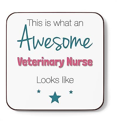 Plumfoolery Veterinary Nurse Mug Coaster This is What an Awesome Veterinary Nurse Looks Like Birthday Gift Him Her (Coaster)