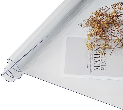 Laneetal Mantel Transparente de PVC de 2 mm – Protector de Mesa Impermeable y Resistente al Calor, Lavable, Rectangular 70x120 cm