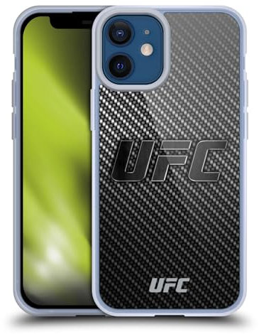 Head Case Designs Offizielle UFC Kohlefaser Logo Gelhülle [Militärischer Schutzgrad] Kompatibel Mit Apple iPhone 12 Mini Und Kompatibel Mit MagSafe