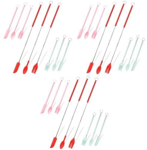 Housoutil 27pièces Spatules Silicone Rétractables Avec Cuillères Et Brosse Ustensiles De Cuisine Pratiques Pour Sauces Et Pâtisseries
