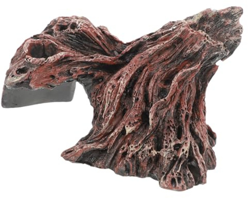 FOMIYES Terrarium aus Kunstharz Reptilienhöhle im Baumstamm Design Dekoratives Versteck für Schildkröten und Echsen Natürliche Terrariendekoration