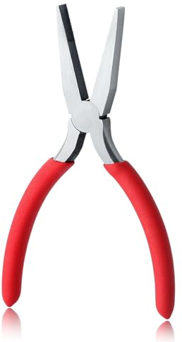 GOLD DEER 6 Inch Flat Nose Pliers with Serrated Jaw Precision Duck Bill Fine Pliers Multipurpose for Maintenance and Jewelry Making