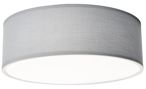 EINLICHT Deckenleuchte rund Ø 30cm | Fabric | moderne Deckenlampe Stoff für 1-Flammig E27 40W Lampenschirm Schlafzimmer Wohnzimmer Stoffschirm, Blaugrau