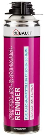 12x dubaust PRS24 Pistolenreiniger PU Reiniger 500ml Dose für Schaumpistole, Werkzeug, entfernt frischen PU Schaum, inklusive Sprühkopf