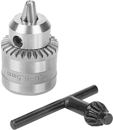 0,6-6,5mm Bohrfutter mit Schlüssel, Mini Elektrisches Bohrfutter Adapter Kit Spannzangenschlüssel mit Bohrfutterschlüssel zum Bohren Schleifen Poliermaschine (0,6–6 mm [B10])