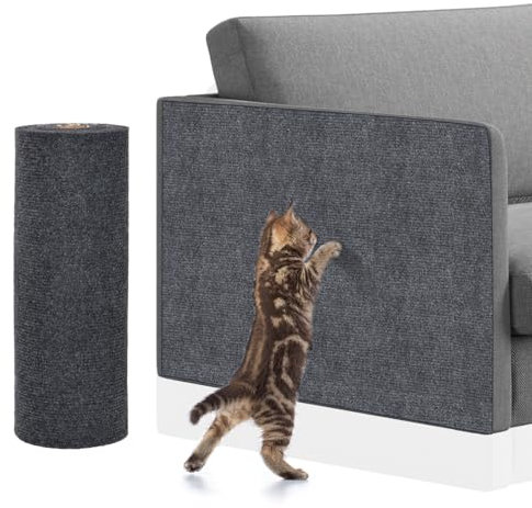 Adiwo Selbstklebend Kratzteppich Katze Wand, 60 * 100cm Kratzbrett DIY Kletterkatzenkratzer Kratzmatte für Katzenbaum Regal Katzenwand - Grau