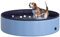 PawHut Piscina Pieghevole per Cani, Piscina in Plastica con Bordo Stabile per Animali Domestici, Ф120 x 30 cm, Blu