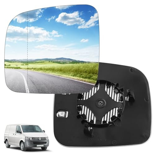 DBREAKS Spiegelglas Ersatz für VW T5 2003-2009 & Caddy 2004-2015, Ersatz Spiegelglas Heizbar, Spiegelglas Außenspiegel Glas, Beheizbar Rückspiegelglas(Links)