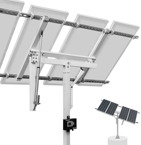 ECO-WORTHY Tracker Solaire Support Panneau Solaire de Suivi à Axe Unique (30% de Puissance en Plus) avec contrôleur de Traceur, Grande stabilité, Convient pour Cour, Champ, Jardin