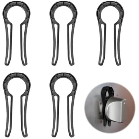 RAMGLYO 5 Pcs Gas Stove Knob Locks Child Proof Stove Knob Safety Covers Oven Knob Covers Plastic Baby Proofing Stove Lock Portable Child Safety Guards for Baby & Pets Kitchen Restaurant Home