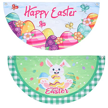 POPETPOP -banner-set Für Den Außenbereich „frohe Ostern“ Dekorationen Wimpelketten Für Zäune Gartendekoration 2 Stück