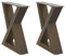 vidaXL Pieds de Table Basse 2 pièces Acier Naturel 40 x (30-31,3) cm Acier