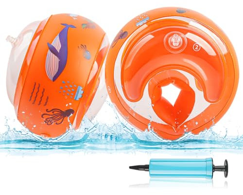 Phlognfy Schwimmflügel für Kinder, Large Swimming Arm Bands, Schwimmärmel, Aufblasbare Schwimmhilfe Kinder von 1 bis 6 Jahren, Mit Pumpe, für Mädchen Jungs Kleinkinder Hallen und Freibäder im Sommer