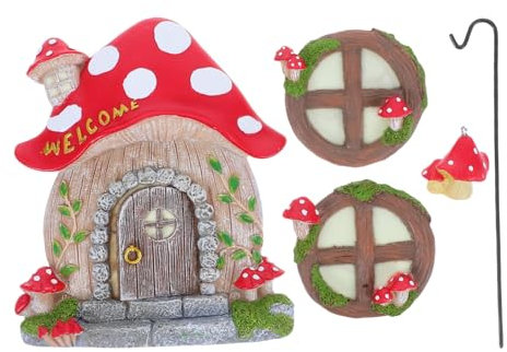 Hemobllo Esculturas Setas Luminiscentes De Resina para Jardín con Gancho Decoración Colgante Resistente para Exteriores Adornos Creativos para Árbol y Patio