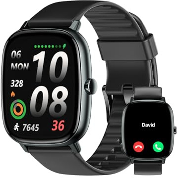Smart Watches for Men Women with GPS Built-in, Answer/Make Calls, 1.95 Smartwatch for iPhone/Android Phones, Fitness Watch with Heart Rate/Sleep Monitor 100+ Sports Modes IP68 Waterproof (Black)