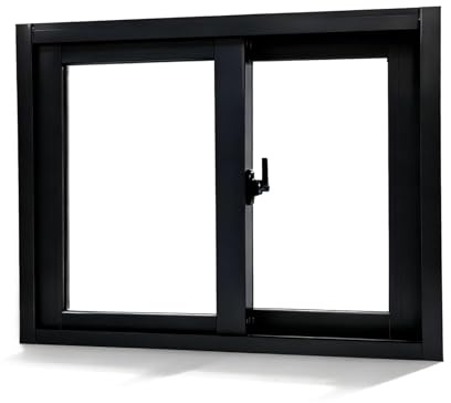 Finestre Scorrevoli For Seminterrati, Sostituzione Di Finestre Scorrevoli For Bagni, Vetro Temperato, Adatte A Capannoni, Pollai, Bagni, Camper, Garage, Nere(39.3x31.5in)